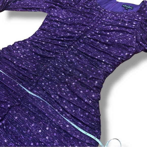 NWT For Love & Lemons Purple Sparkly 80s Inspired La Villette Mini Dress Medium - Picture 8 of 14